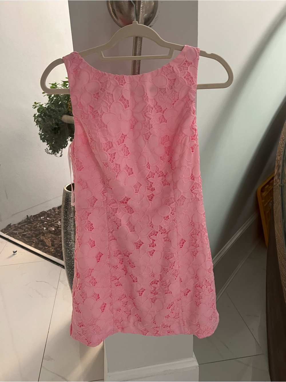 Lilly Pulitzer Pink Floral Lace Shift Dress